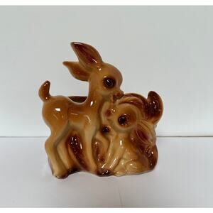 Vintage Shawnee Deer & Fawn Ceramic Planter #721